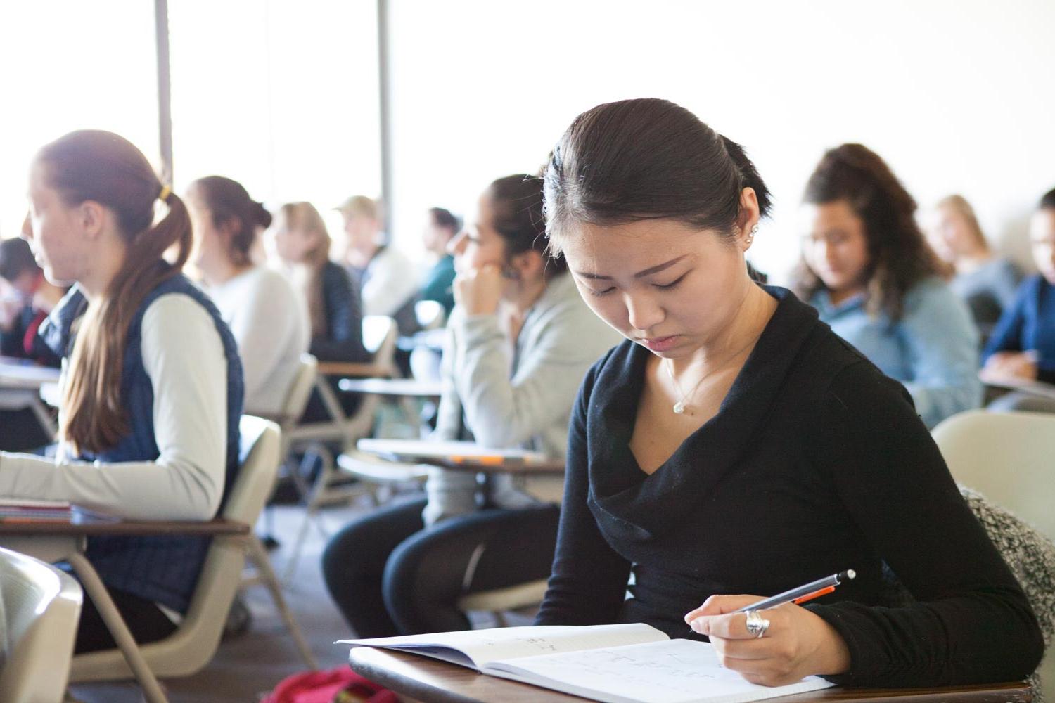 Student in classroom