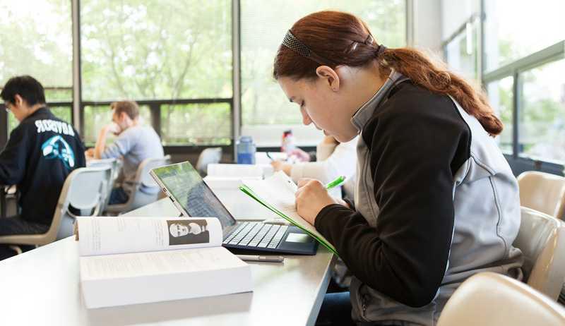 Student in classroom